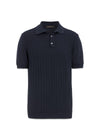 Barto Stripe Poloshirt - Night Blue-Knitwear-Oscar Jacobson-Butler Loftet
