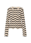 CaryMD o-neck - Summer Sand Thin Black Stripe