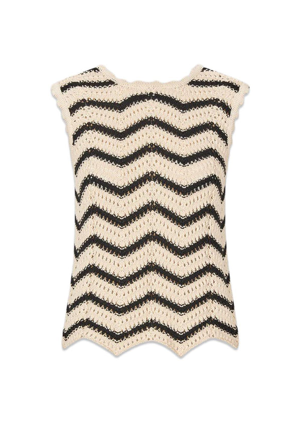 CaryMD top - Summer Sand Thin Black Stripe-Top-Modström-Butler Loftet