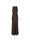 Celinie Heavy Sateen Dress - Dark Brown-Dress-Neo Noir-Butler Loftet