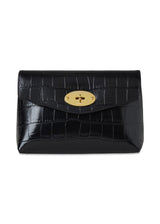 Darley Cosmetic Pouch - Black Shiny Small Croc-Wallet/Purse-Mulberry-Butler Loftet