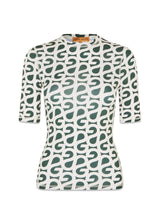 ELASTIC SHORT SLEEVE T-SHIRT - Forest Green Logo-T-shirts-Stine Goya-Butler Loftet