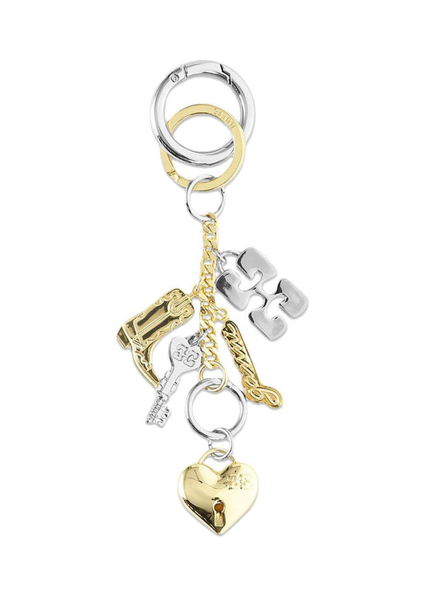 Ganni Bou Charms Keyring Silver and Gold - Mixed Colours-Accessories-Ganni-Butler Loftet