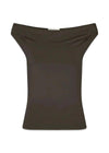 HimaMD off-shoulder top - Seal Brown-Top-Modström-Butler Loftet
