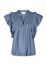 Jayla S Voile Top - Smoke Blue-Top-Neo Noir-Butler Loftet