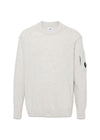 KNITWEAR CREW NECK - Grey Melange-Knitwear-C.P. Company-Butler Loftet
