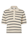 Malvamd SS stripe polo - Summer Sand Navy Stripe