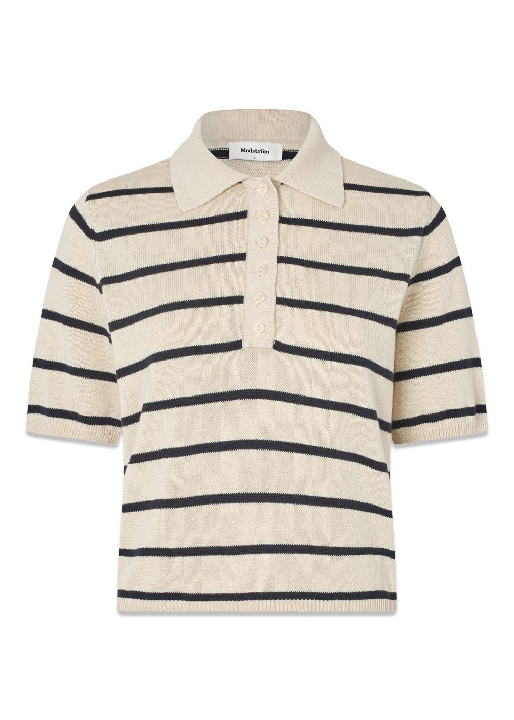 Malvamd SS stripe polo - Summer Sand Navy Stripe