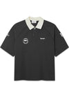 Oversized Polo - Short Sleeve - Black-T-shirts-Bareen-Butler Loftet