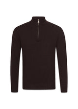 Patton Half Zip - Brown Flannel-Knitwear-Oscar Jacobson-Butler Loftet