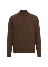 Patton Half Zip - Mud Brown-Knitwear-Oscar Jacobson-Butler Loftet