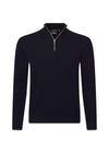 Oscar Jacobsons Patton Half Zip - Navy. Køb strik her.