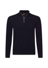 Oscar Jacobsons Patton Half Zip - Navy. Køb strik her.