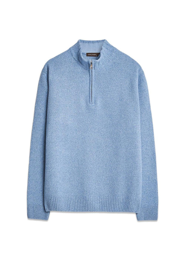 Paul Half Zip - Pond Blue-Knitwear-Oscar Jacobson-Butler Loftet
