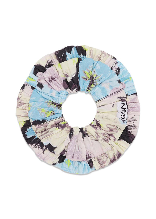 Printed Cotton Frill Scrunchie - Multicolour-Accessories-Ganni-Butler Loftet