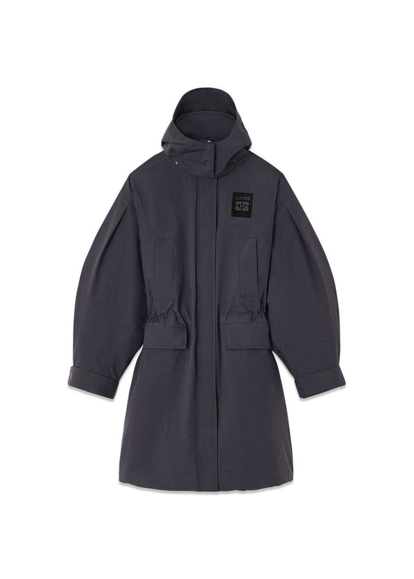 Ripstop Tri-Layer Parka Coat - Phantom-Outerwear-Ganni-Butler Loftet