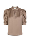 Roella Heavy Sateen Blouse - Dark Taupe-Blouses-Neo Noir-Butler Loftet
