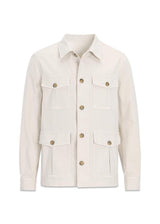 Safari Shirt Jacket - Creme White-Outerwear-Oscar Jacobson-Butler Loftet