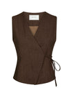 Samara Melange Waistcoat - Brown Melange-Outerwear-Neo Noir-Butler Loftet