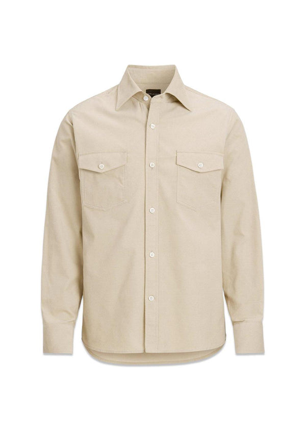 Straight Fit Spread Baby Cord - Almond Beige-Shirts-Oscar Jacobson-Butler Loftet