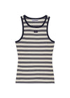 Striped Soft Cotton Rib Tank Top - Sky Captain