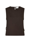 Svetlana linen Top - Dark Brown-Top-Neo Noir-Butler Loftet
