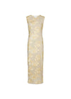 Tiranna Big Flower Mesh Dress - Light Yellow-Dress-Neo Noir-Butler Loftet