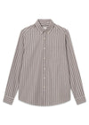 VISION SHIRT - Cold Brown/Khaki Stripe-Shirts-Forét-Butler Loftet