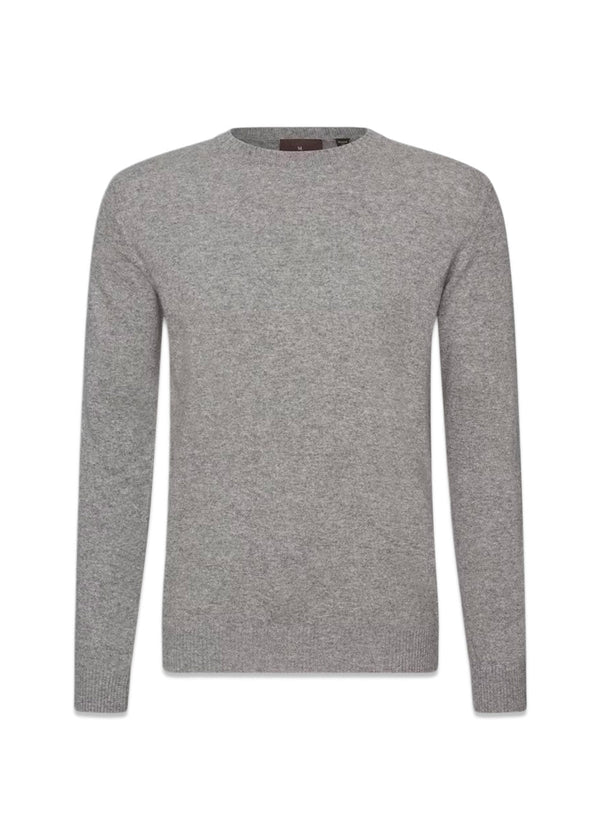 Valter Roundneck - Grey Melange-Knitwear-Oscar Jacobson-Butler Loftet