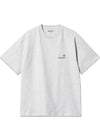 W S/S American Script T-Shirt - Ash Heather
