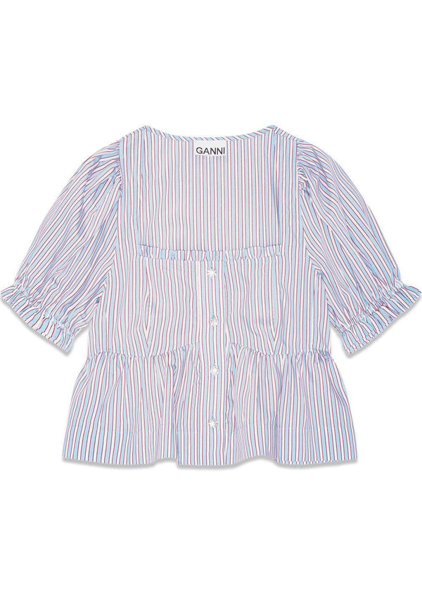 Yarn Dyed Stripe Blouse - Soft Chambray