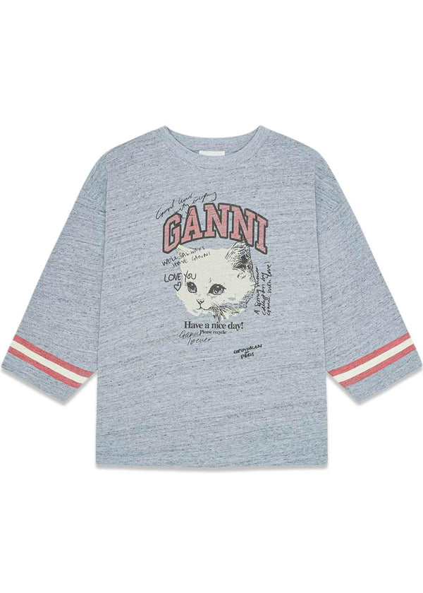 Overdyed Cotton Melange 3/4 Sleeve - Baby Blue