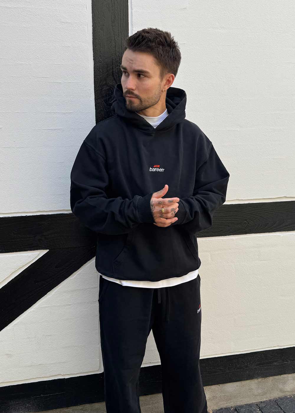 Oversized Hoodie, Men - Logo 3.0 - Black