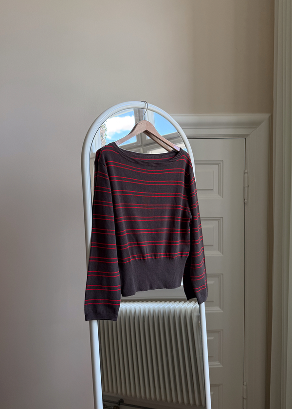 Malvamd boatneck - Brown Red Stripe