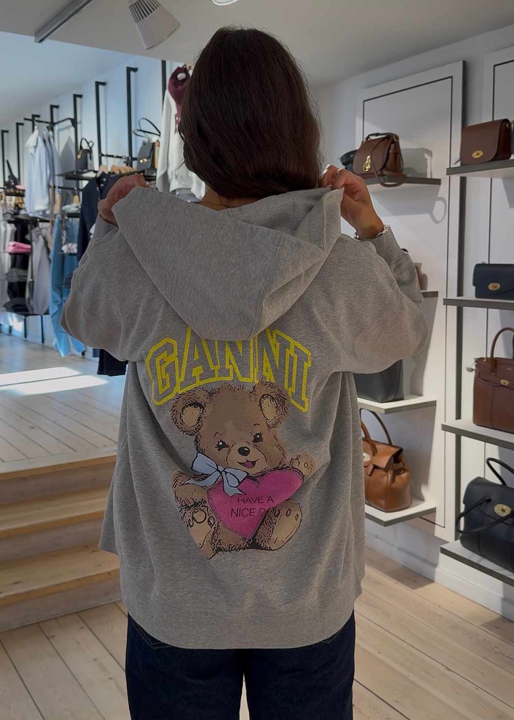 Isoli Teddy Oversized Zip Hoodie - Paloma Melange
