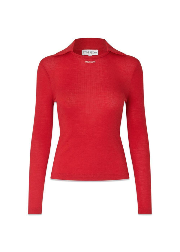 2510 Lux Rib - Fiery Red-Knitwear-Stine Goya-Butler Loftet