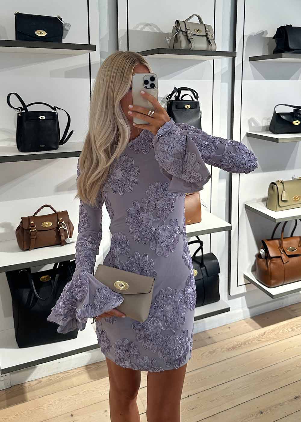 3D MESH MINI DRESS - Lavender Aura-Dress-Rotate-Butler Loftet