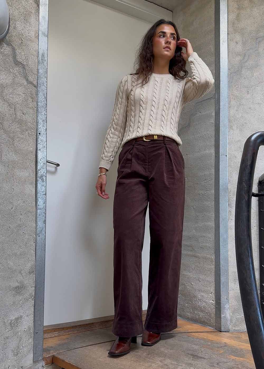 Pablomd wide pants - Seal Brown