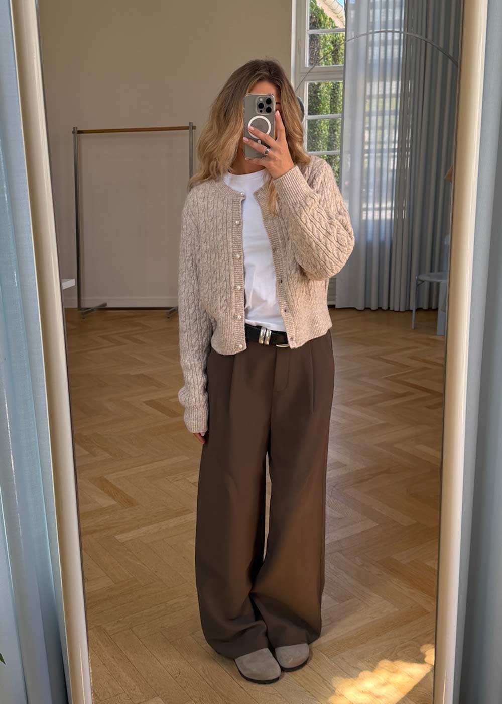 Pammiemd cardigan - Beige Speckle Melange
