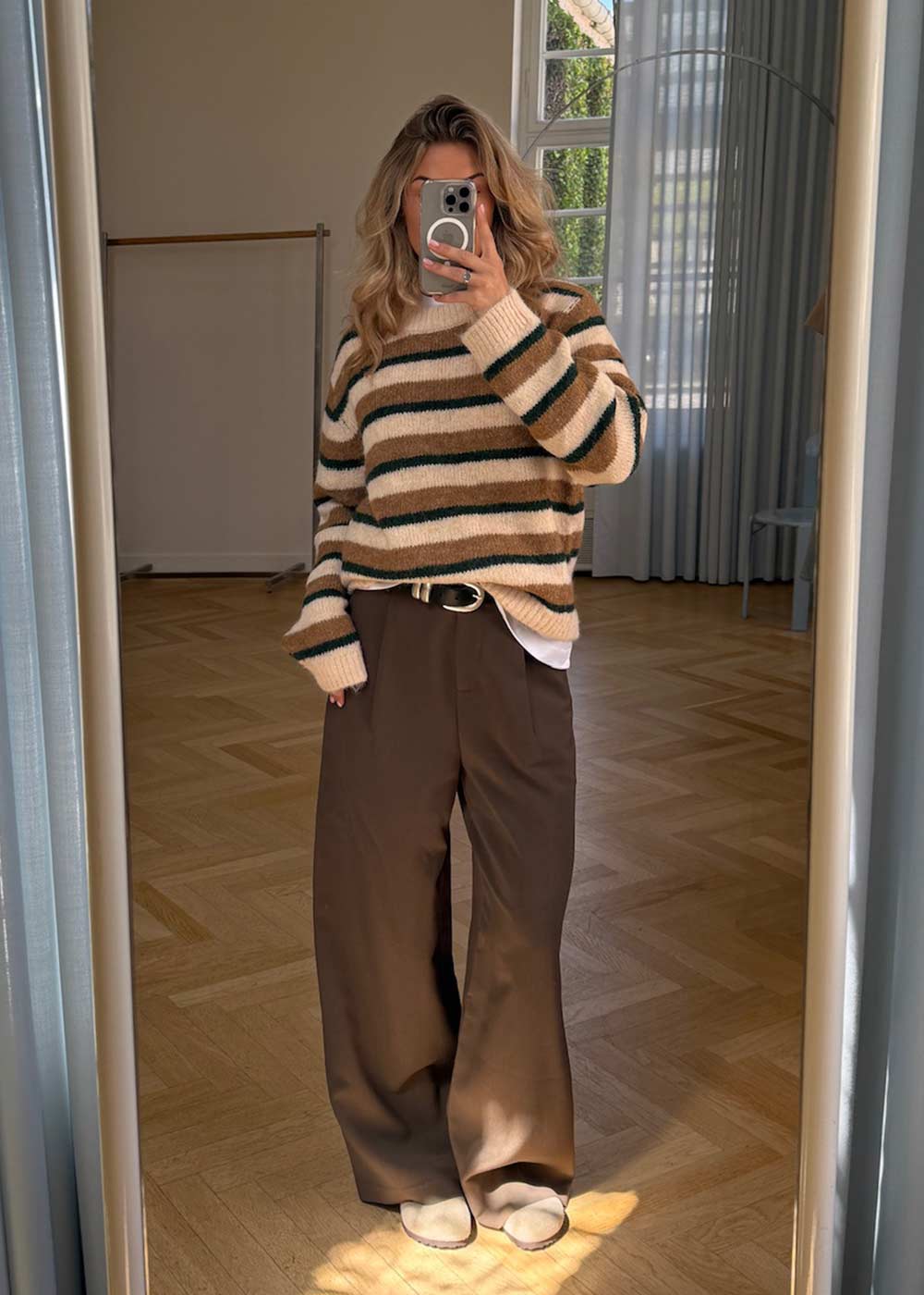 Philipmd stripe o-neck - Camel Stripe