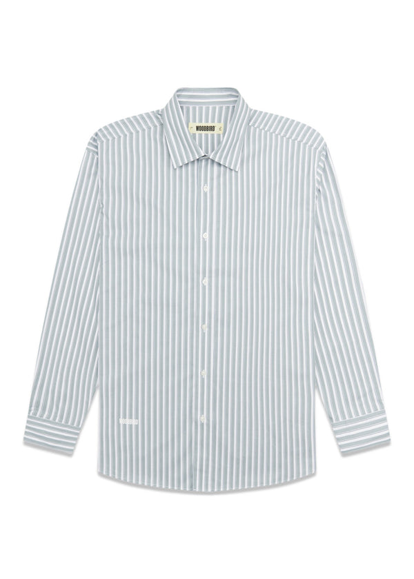 Yuzo Pin Shirt - White-Blue