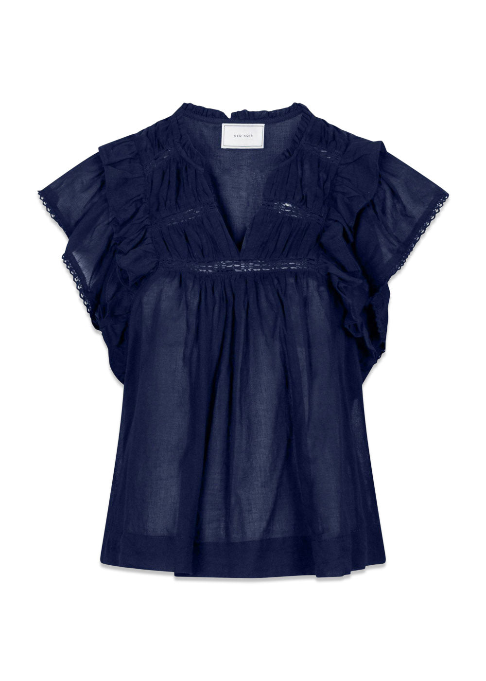 Jayla S Voile Top - Navy