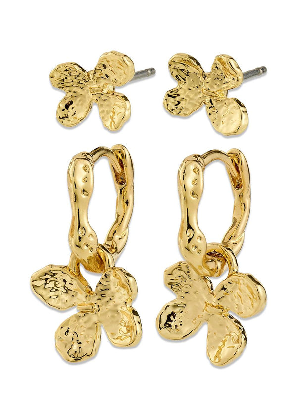 AJANI earrings 2-in-1 set, gold-plated - Gold Plated-Jewellery-Pilgrim-Butler Loftet