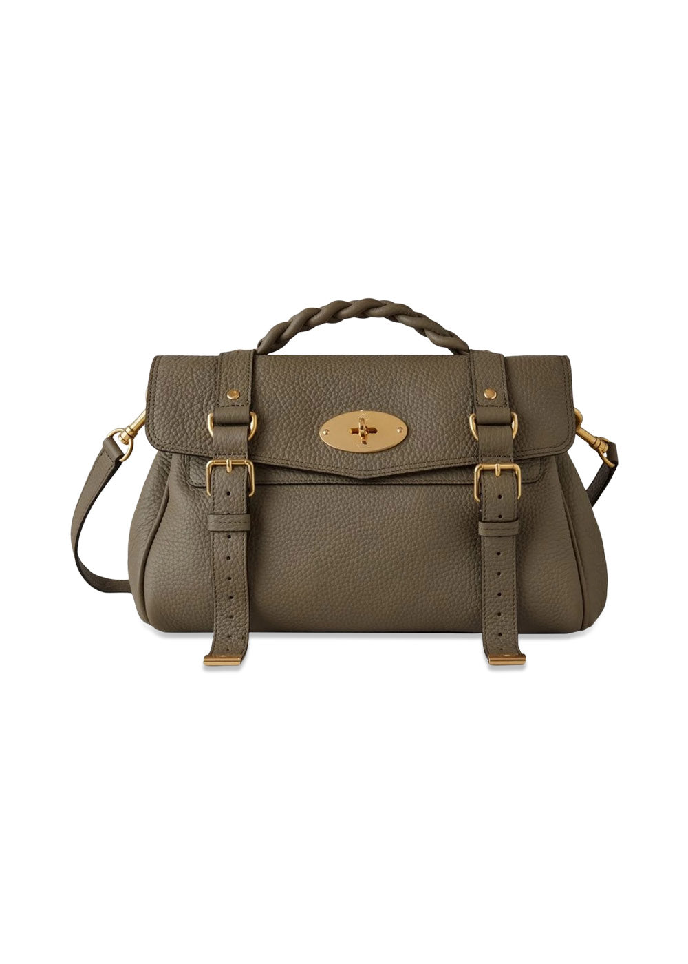 ALEXA HEAVY GRAIN - Linen Green-Bags-Mulberry-Butler Loftet