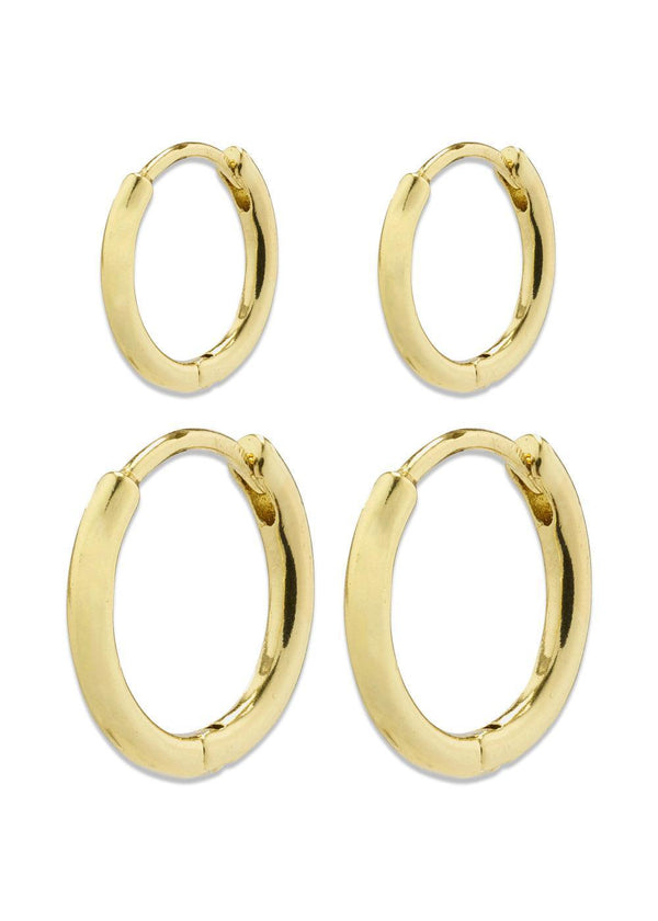 ARIELLA hoop earrings 2-in-1 set gold-plated - Gold Plated-Jewellery-Pilgrim-Butler Loftet