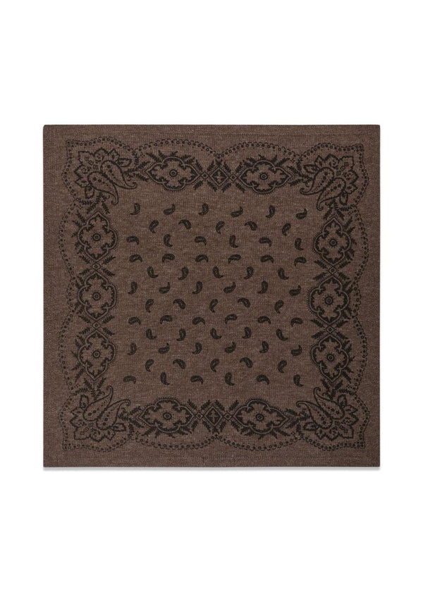 Adelina Paisley Knit Scarf - Brown Melange-Accessories-Neo Noir-Butler Loftet
