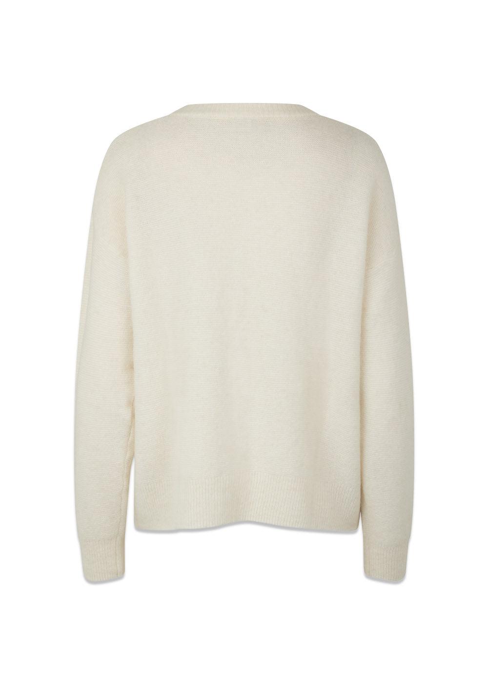 AdrianMD o-neck - Soft White-Knitwear-Modström-Butler Loftet