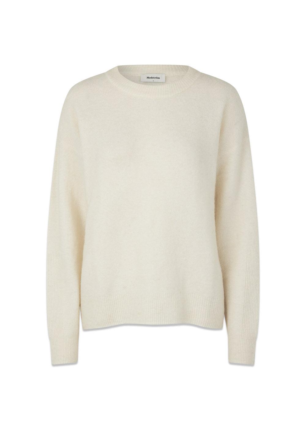 AdrianMD o-neck - Soft White-Knitwear-Modström-Butler Loftet