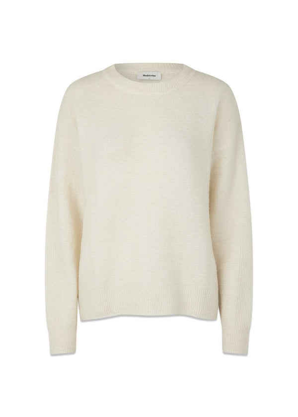 AdrianMD o-neck - Soft White-Knitwear-Modström-Butler Loftet
