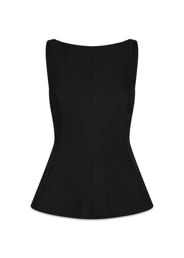 Agape Structure Tie Top - Black-Top-Neo Noir-Butler Loftet